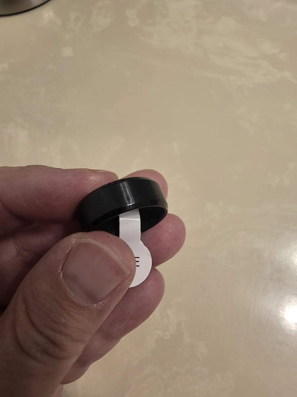 Men's Black Stainless Steel Ring Band Size 9